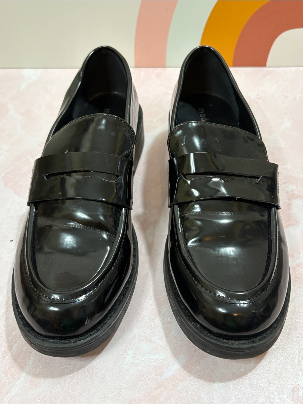 Madden Girl Black Patent Penny Loafers